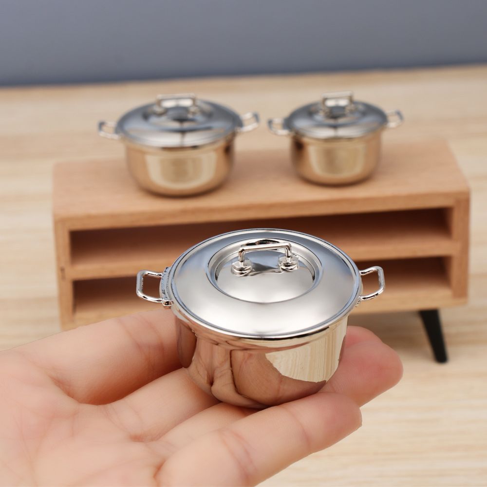 Kitchen Appliances Store - 1/12 Miniature Soup Pot With Cover