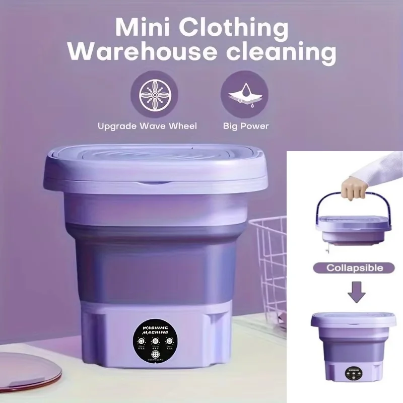 Kitchen Appliances Small - 8L Foldable Mini Washing Machine Spin